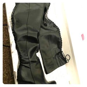 Black Leather Thigh Highs.